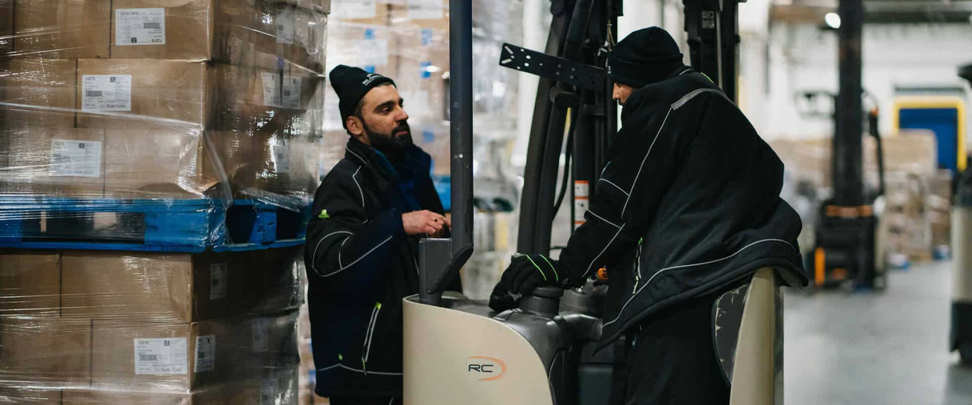 Forklift operators at Klondike Cold Storage